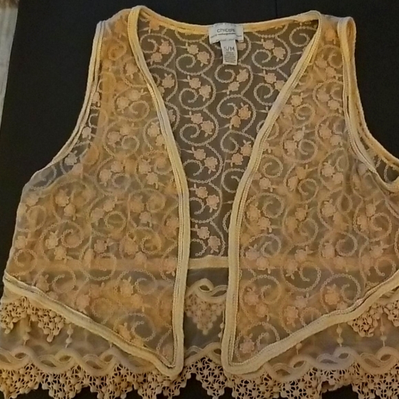Chico's Other - Chico's vintage vest, beige lace. S/M